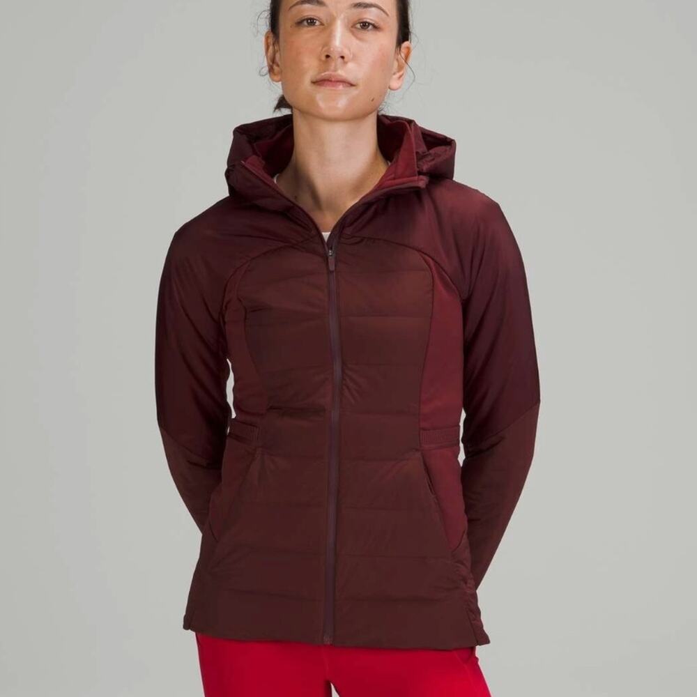Lululemon Down for It All JacketRed Merlot (Maroon) Size 10 - Picture 8 of 9